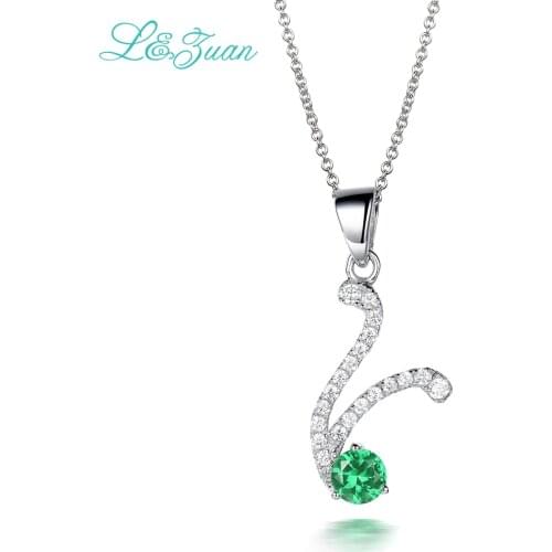 I&Zuan V Charm 925 sterling silver party fine Jewelry trendy letter necklace 0.78ct Gemstones Pendant Necklace choker necklace