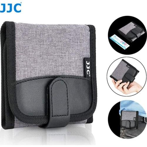 JJC 3 Slots Camera Lens Filter Case Pouch Bag Wallet Storage for up to 82mm UV CPL ND Filter Holder & Microfiber Cleaning Cloth
