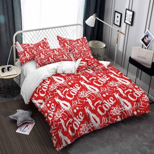 Coke Bedding Set Drinks Refreshment Soda Duvet Cover Sets Comforter Bed Linen Twin Queen King Single Size Dropshipping