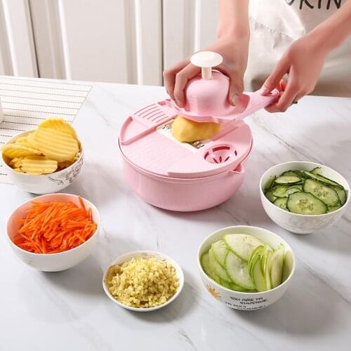 Multifunctional Vegetable Fruit Slicer Drainer Basket Potato Cutter Peeler Carrot Cheese Garlic Graters Gadget Kitchen Tools