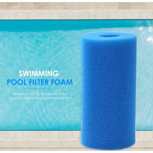 Reusable Swimming Pool Filter Sponge Washable Cylindrical Cartridge Cotton Foam Swimming Pond Replacement Accessories