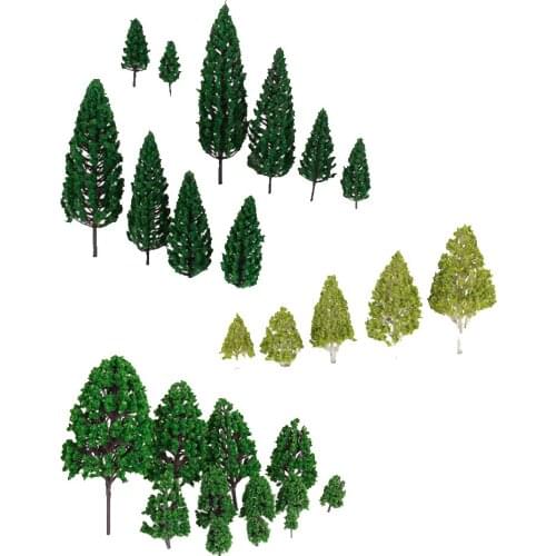 3-16cm Model Tree Forest Plants Making Accessories HO O Scale Train Railway Railroad Scenery Diorama or Layout, Pack of 27