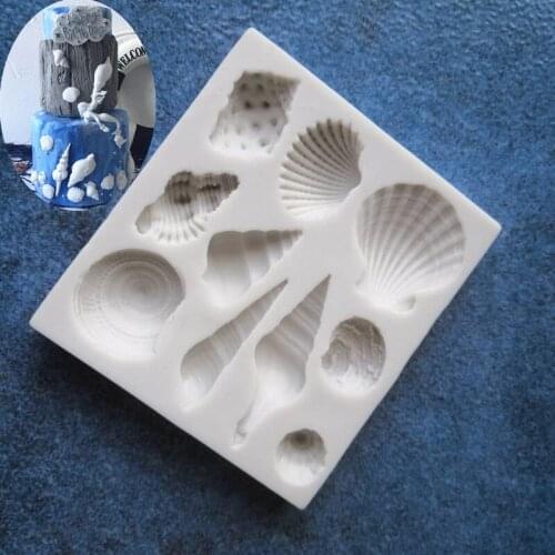 Marine World Shell Scallops DIY Silicone Fondant Baking Tools Chocolate Mold Cake Mold Cake Decoration Tools A1168