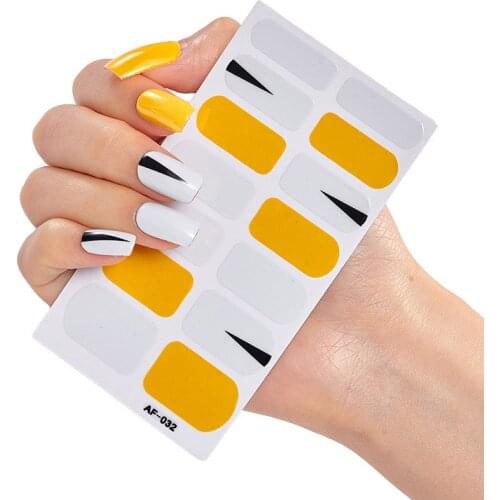 Full Cover Nail Stickers Glimmer Nail Decoration Self Adhesive Nail Sticker Nail Wraps Geometric Abstract DIY Nail Art Tools