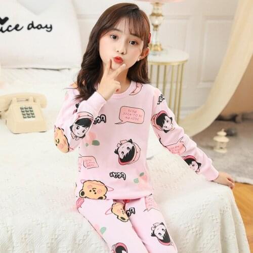New Cotton Kids Pajamas Set 2021 Autumn Boys Girls Sleepwear Suit Baby Clothes Animal Nightwear Winter Pajamas Childrens Pyjama