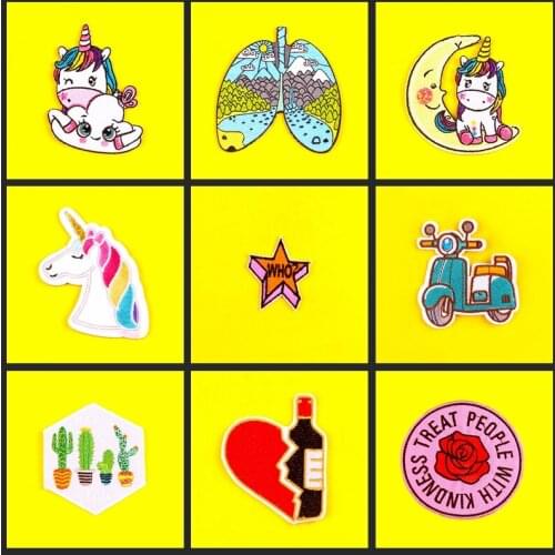 Anime Patch Embroidered Patches For Clothing Plant Cute Ecusson Thermocollant Patch Iron On Patches On Clothes Stripe Sewing Diy