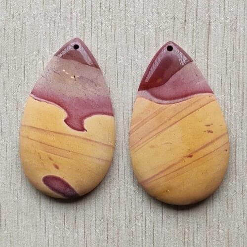 New fashion high quality natural yolk stone water drop shape charms pendants for jewelry making free shipping Wholesale 2pcs/lot