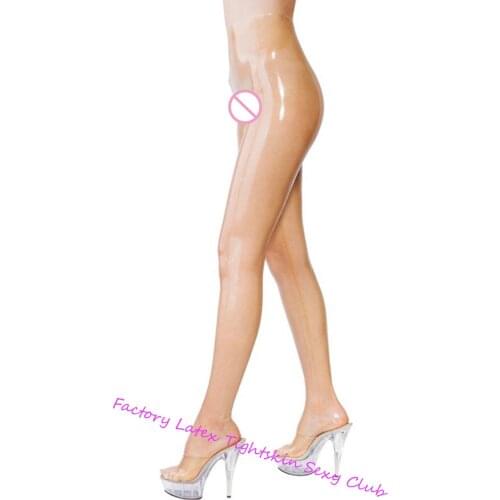 Transparent latex leggings sexy rubber latex pants pantyhose trousers with socks for women latex pants women