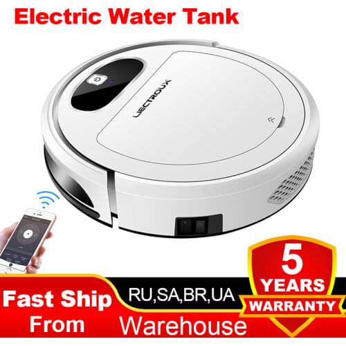 Liectroux 11S Vacuum Cleaning Robot, WiFi App,Gyroscope & 2D Map Navigation,Electric Control Air Pump Water Tank,Wet Dry Cleaner