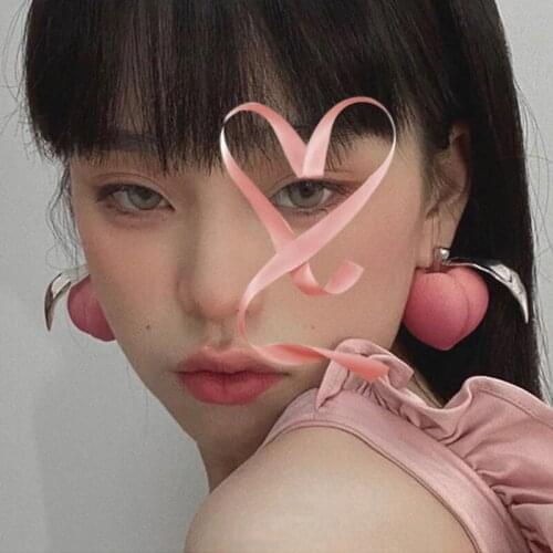 Y2K Pink Peach Shaped Studs Earrings for Women Resin Sweet Vintage Fruit Charms Earrings Jewelry 90s Style Friendship Gifts New