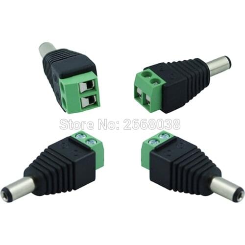 WFTCL 5Pcs 12V 2.1 x 5.5mm DC Power Male Plug Jack Adapter connettore Plug for CCTV single color LED strip Lights