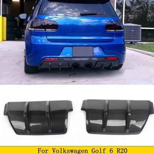 For Volkswagen VW Golf 6 VII MK6 R20 2010-2013 Rear Bumper Lip Carbon Fiber Rear Diffuser Plate Guard