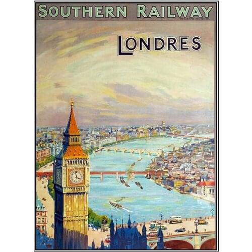 Southern Railway Londres Metal Tin Sign 8x12 Inch Decor