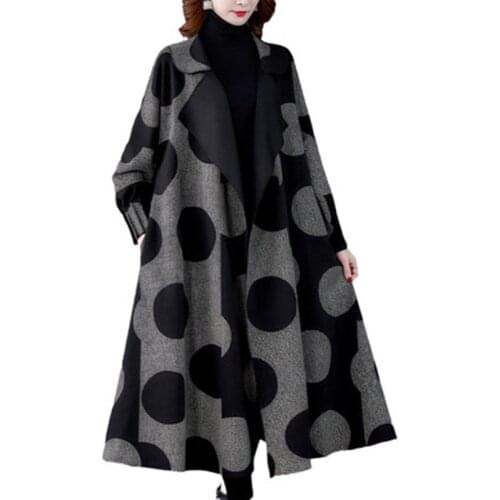 Lady elegant Autumn Windbreaker New Women Fashion Winter Plus velvet Plus size Loose Coats Temperament Female Trench Coat OK787