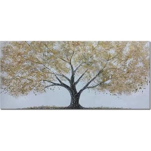 100% Handmade Home Decoration Heavy Textured Tree Oil Painting Wall Decor Art Canvas Paintings Pictures Unframed For Living Room
