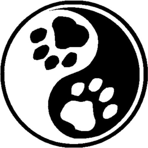 12.7*12.7CM Dog Paw Ying Yang Vinyl Decal Personalized Stylish Car Styling Window Decoration Stickers C6-0727