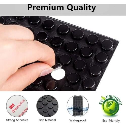 162pcs 10*3mm Rubber Feet Bumpers Pads Self Adhesive Transparent Stick Bumper Noise Dampening Buffer Bumpers for Door Drawer