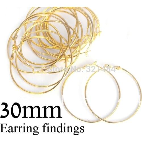 200piece 30mm Gold plated french hook earring backs nickel free hoop earring findings
