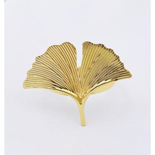3PCS New Hotel Supplies Gold Silver Napkin Ring Metal Napkin Buckle Ginkgo Leaf Napkin Buckle Leaf Napkin Ring