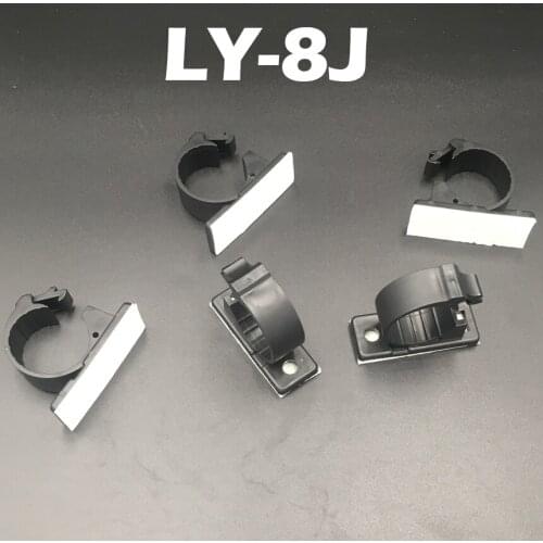 30pcs LY-8J 12mm Dia Self Adhesive Computer Case Fixed Screw Mount Base Bracket Holder Wire Management Harness Clamp Cable Clip
