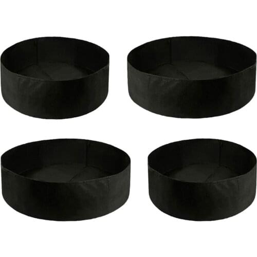 4 Piece Round Raised Garden Bed Planting Non-Woven Grow Bags Pot BREATHABLE