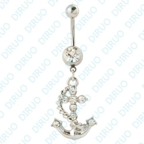 5pcs/lot Wholesale Anchor Dangle Ring Navel Ring Belly Button Ring Body Jewelry