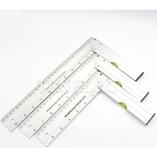 90 Degree Right Angle Ruler Aluminum Seat Ruler Carpentry Decoration Thickened Turn Ruler 250MM300MM Horizontal Aluminum Alloy