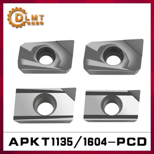 1pc APKT PCD Diamond Inserts APKT113502 APKT113504 APKT160402 APKT160404 PCD lathe cutter CNC indexable insert Special for lathe