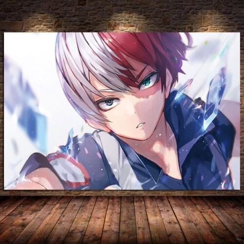 Anime Boku No My Hero Academia Todoroki Shouto Oil Canvas Painting Prints Posters Cuadros Wall Art Pictures For Bedroom Unframed