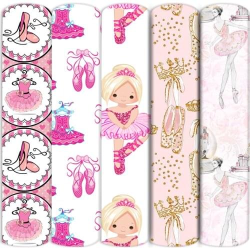 Ballerina Polyester Cotton/100% Cotton/Bullet Stretch Knit Printed Cloth Fabric Sewing Home Textile DIY Crafts Dress,c18180