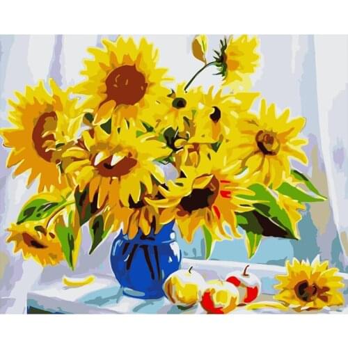 Flowers Paint By Numbers For Adults Children DIY HandPainted Oil Painting Home Decoration Unique Gift