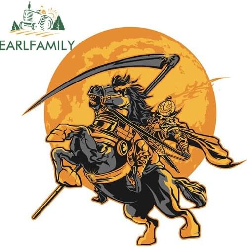 EARLFAMILY 13cm x 12.8cm For Halloween Knight Car Sticker Creative Decal Windows Refrigerator Scratch-Proof Car Door Protector