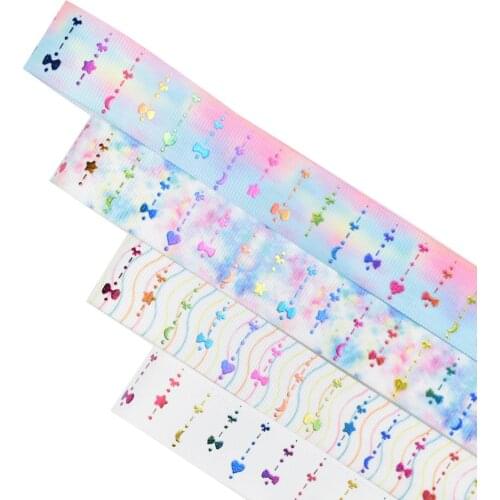 HSDRibbon 22mm 7/8inch HSD-Genuine meteor Pattern Foil Printed on Grosgrain Ribbon 50Yards/Roll