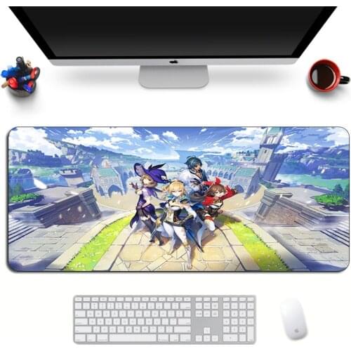 Gaming Mouse Pad Anime Genshin Impact Large Custom Sexy Mouse Pad XxL Cartoon Keyboard Laptop Fashion Pads Durable Rubber Kawaii