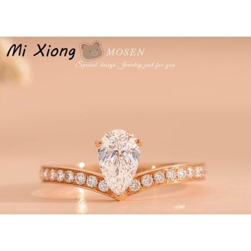 Mi Xiong s925 sterling silver drop-shaped ring light luxury elegant charm ladies custom wedding anniversary brand jewelry