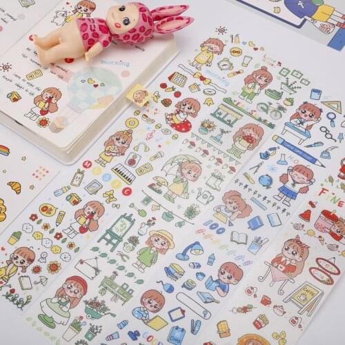 6x35cm Scrapbook Washi Tape Aesthetic Kawaii Cute Girls DIY Diary Scrapbooking Planner School Student Masking Washi Tapes