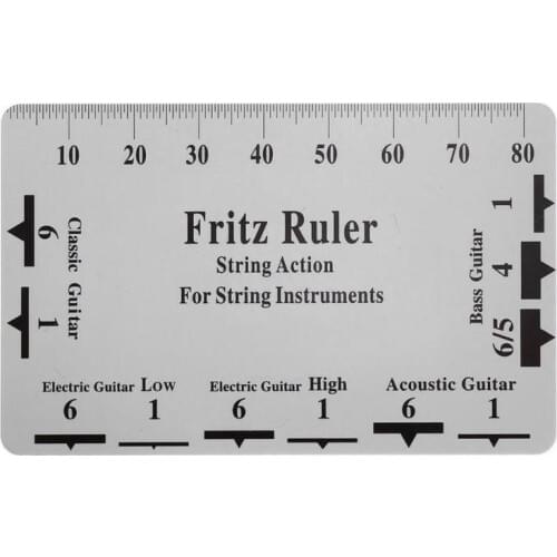 Fritz Ruler Guitar String Action Gauge Ruler String Pitch Ruler Card Luthier Tool for String Instruments