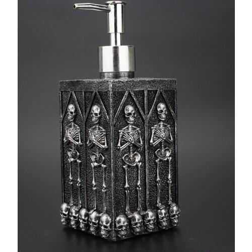 Skeleton Liquid Bath Refillable Bottle Creative Square Shower Gel Shampoo Press Bottle Bathroom Hand Sanitizer Storage Bottles