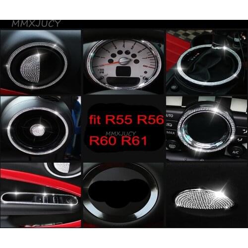 R Series Door Handle Interior Knob Center Console Outlet Zinc Alloy Rhinestone Stickers for MINI Cooper R55 R56 R60 R61