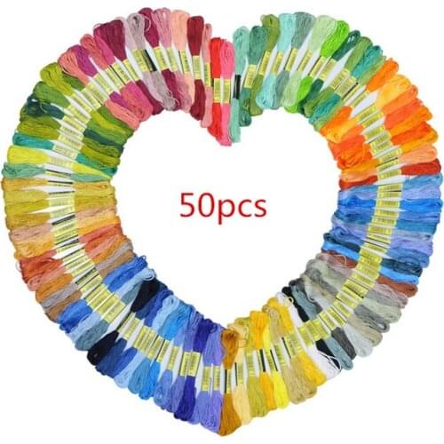 50 colors Embroidery Silk Line Branch Threads Similar Dmc Thread Floss Skein Cross DIY Stitch Thread