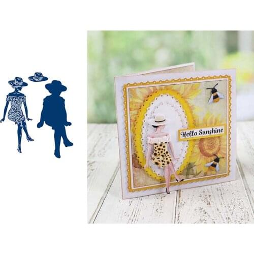 New 2021 Arrive Sunflower Sundress Metal Cutting Dies Scrapbook Diary Decoration Stencil Embossing Template DIY Make Albums