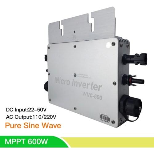 New 600W Solar Micro Inverter 30V 36V On Grid Tie Invsersor Microinverter Pure Sine Wave Converter 110V 220V AC For 2pcs 300W PV
