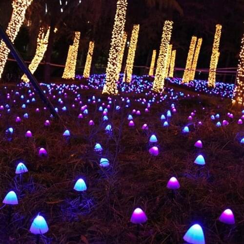 New Mushroom LED Solar Ground Plug Light Garden Villa Decoration Light Outdoor Waterproof String Light Garden Landscape Light