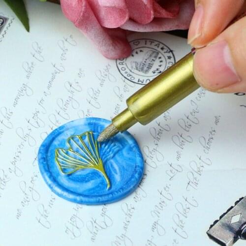 Fire lacquer wax seal coloring pen Retro sealing wax fire lacquer coloring special pen gold and silver DIY card making
