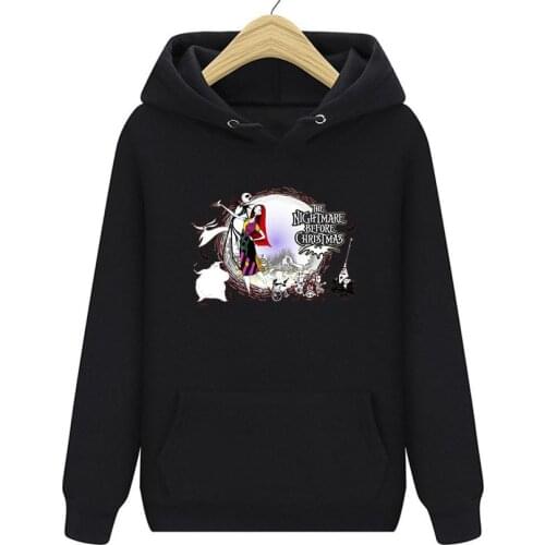 Autumn Winter Loose Hooded Oversize Sweatshirt Harajuku Streetwear Aesthetic Halloween Christmas Nightmare Hoodies Women Men