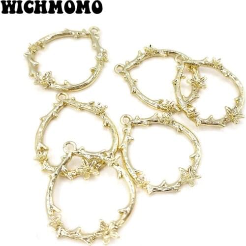 2020 New 6 Pieces/bag High Quality Zinc Alloy Water Drop Flowers Charms Pendants for DIY Earrings Necklace Jewelry Accessories