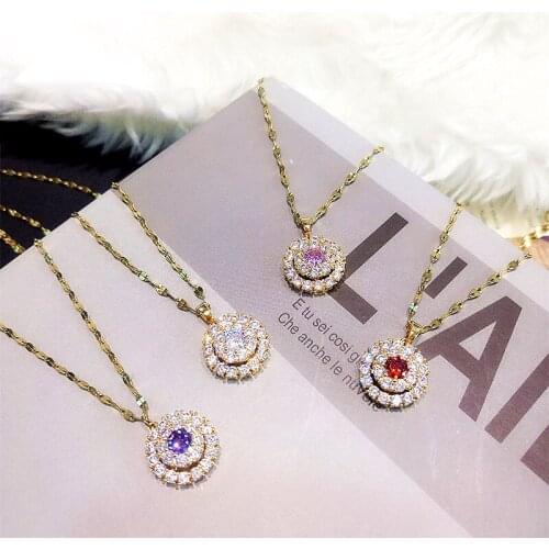 S2116 Fashion Jewelry Beauty Rotatable Pendant Necklace Women Choker Necklaces