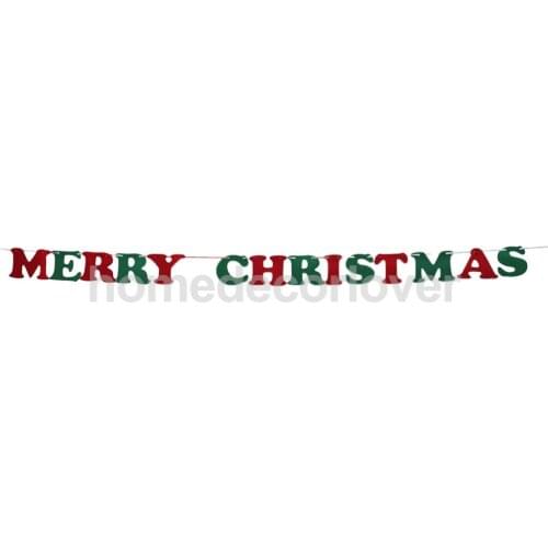 MERRY CHRISTMAS Bunting Hanging Letters Sign Felt Cards Banner Garland Xmas Santa Party Home Garden Shop Mall DIY Decorations