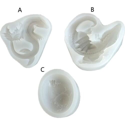 DIY Easter Dinosaurs Epoxy Resin Mold Plaster Clay Soap Casting Silicone Mould