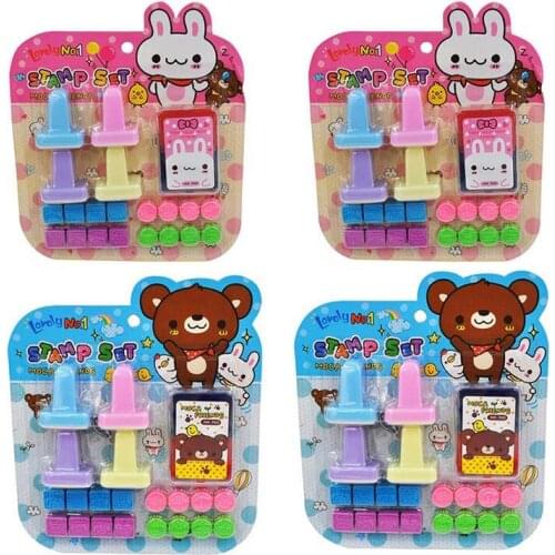 20pcs/set Cartoon Princess Kids Cartoon Stamp Children Custom Plastic Rubber Self Inking Stampers Toys